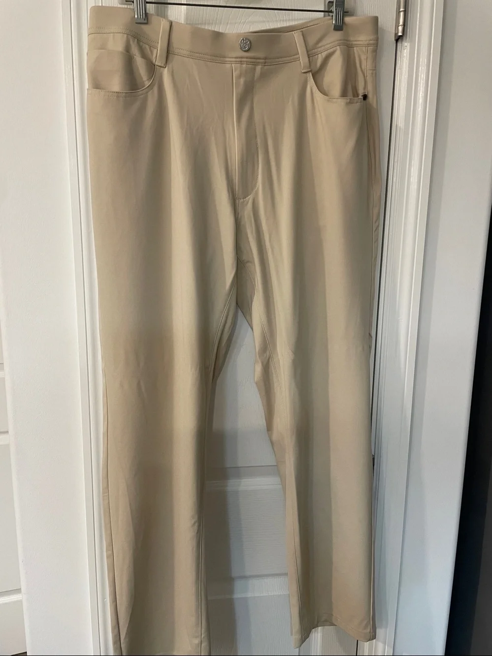 New Collars & Co CEO Tech Pull-On Performance Pants in beige 38/30 nwt